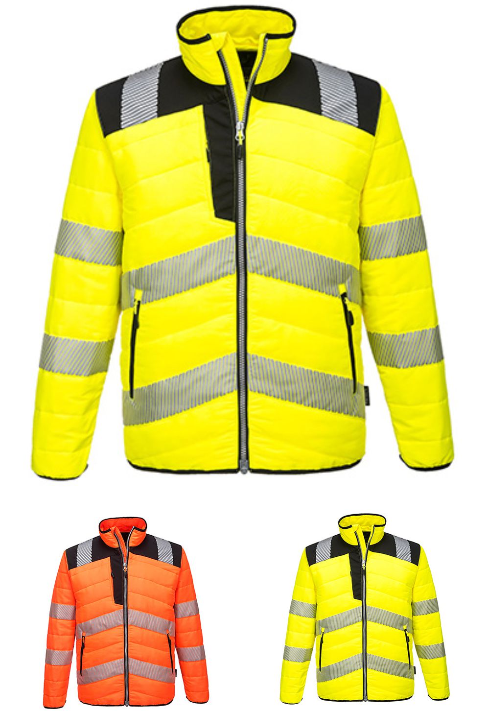 PW371 Portwest PW3 Hi Vis Baffle Jacket  PW371 Portwest PW3 Hi Vis Baffle Jacket